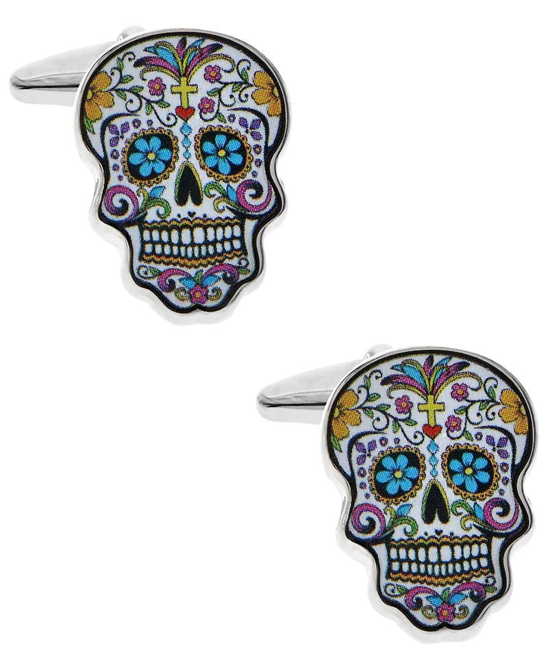 Sutton Silver-Tone Sugar Skull Cufflinks