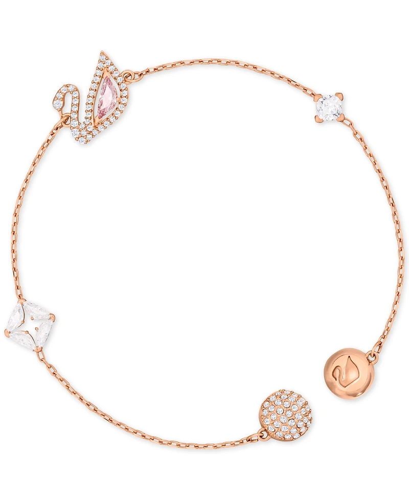 Swarovski Remix Rose Gold-Tone Crystal Swan Magnetic Bracelet