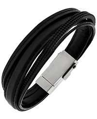 Sutton Multi-Strand Leather And Lightening Cable Bracelet With Usb Clasp
