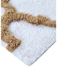 Saffron Fabs Geometric Non-Skid Cotton Bath Rug, 21" x 34"
