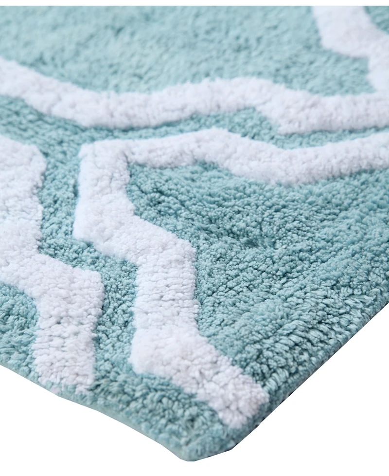 Saffron Fabs Quatrefoil Non-Skid Cotton 2-Pc. Bath Rug Set