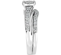 Diamond Cluster Bridal Set (1/2 ct. t.w.) in 14k White Gold