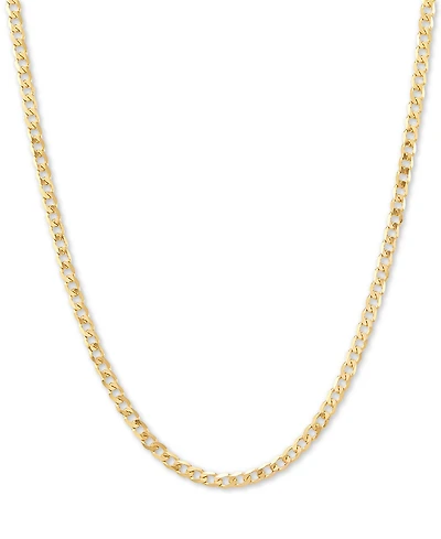 Lightweight Fine Curb Link 18" Chain Necklace in 14k Gold