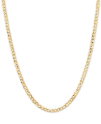 Lightweight Fine Curb Link 18" Chain Necklace in 14k Gold