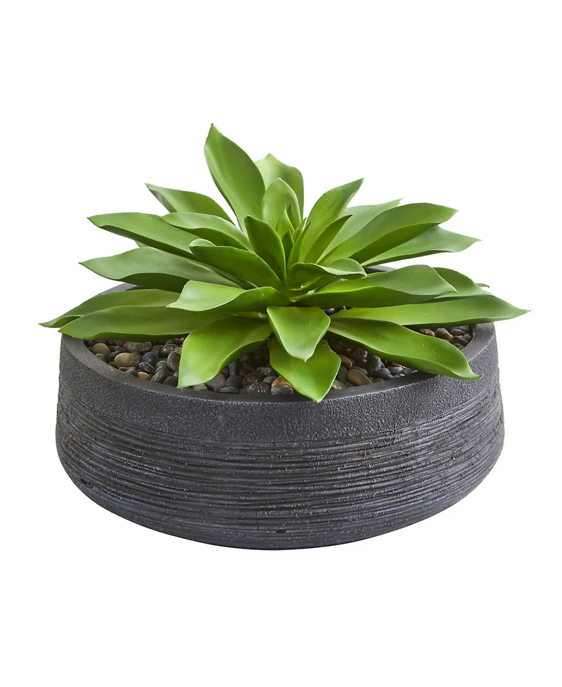 Nearly Natural Large Succulent Artificial Plant in Decorative Bowl