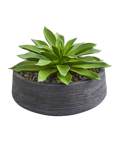 Nearly Natural Large Succulent Artificial Plant in Decorative Bowl
