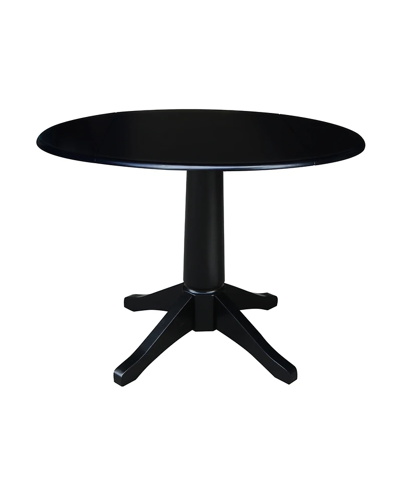 International Concept 42" Round Dual Drop Leaf Pedestal Table