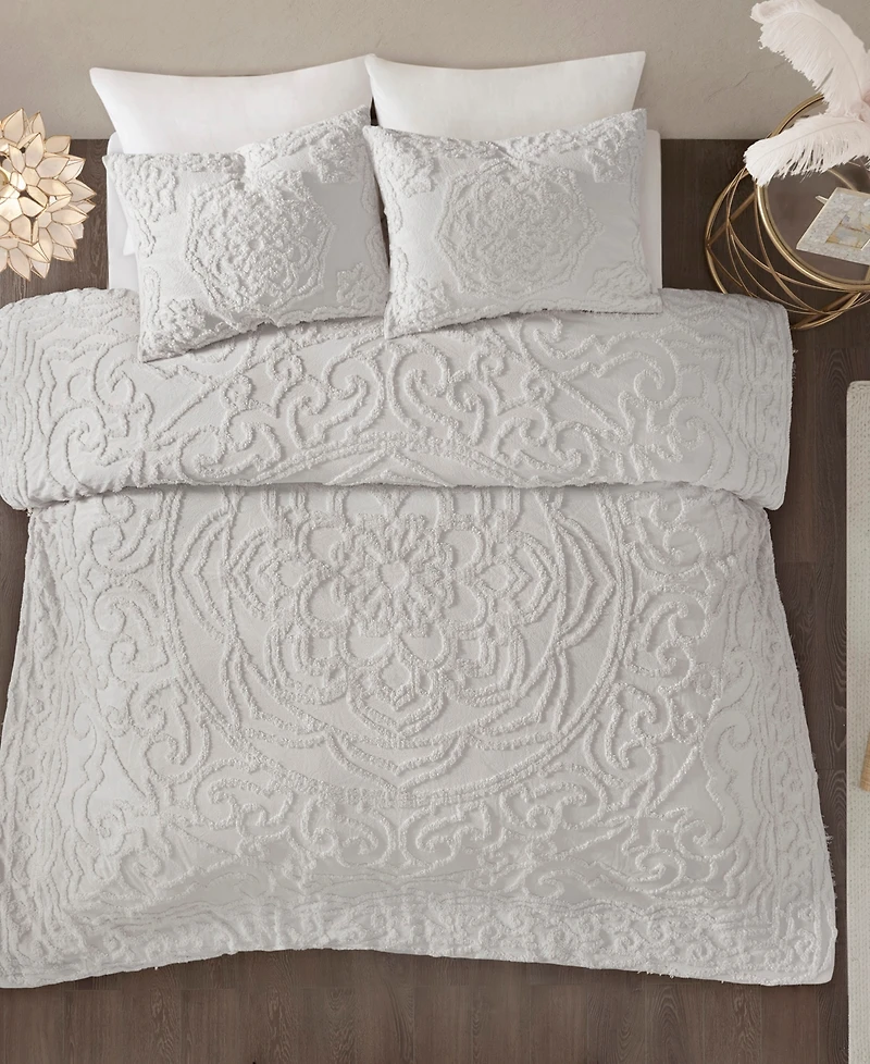 Madison Park Laetitia Medallion 3-Pc. Duvet Cover Set, Full/Queen