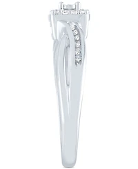 Diamond Square Cluster Promise Ring (1/10 ct. t.w.) Sterling Silver
