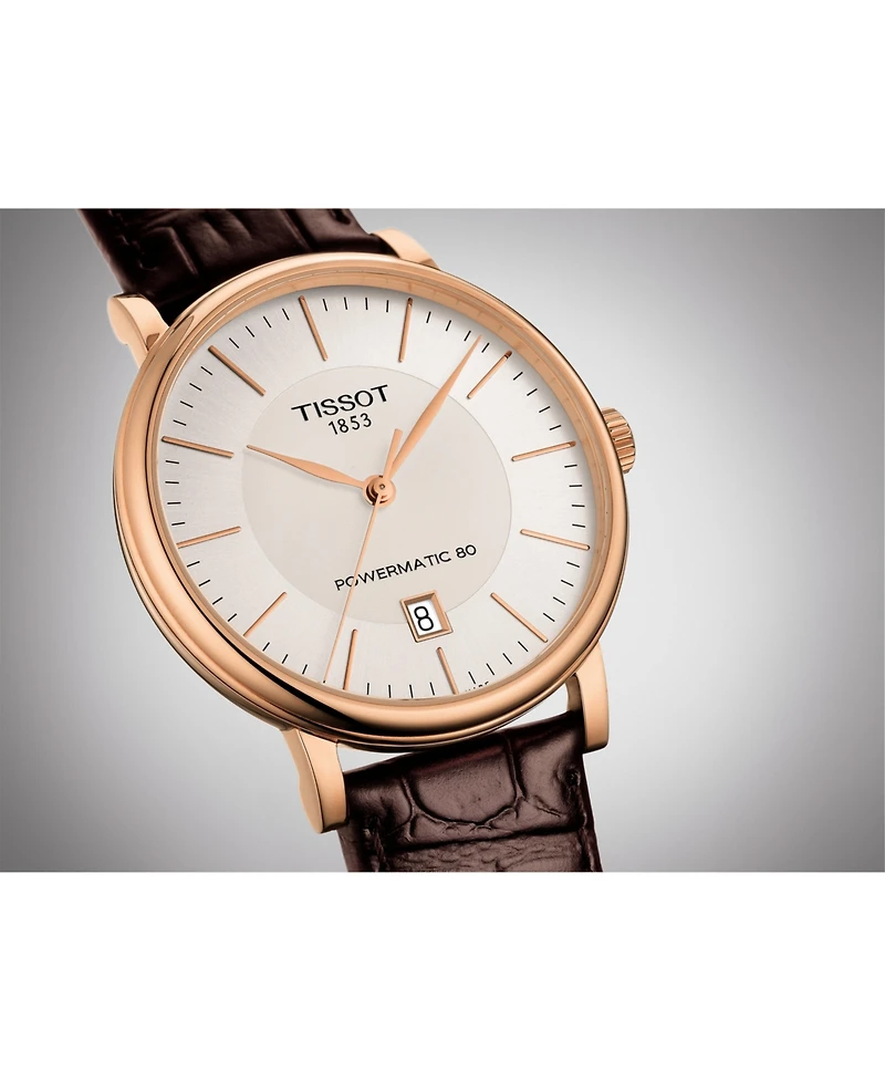 Tissot Men's Carson Premium Powermatic Brown Leather Strap Watch 40mm