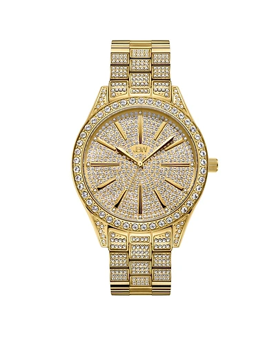 Jbw Women's Cristal Diamond (1/8 ct.t.w.) 18k Gold Plated Stainless Steel Watch