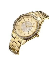 Jbw Women's Mondrian Jewelry Set Diamond (1/6 ct.t.w.) 18k Gold Plated Stainless Steel Watch