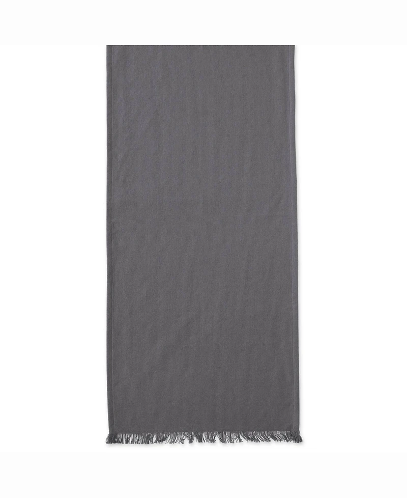 Solid Gray Heavyweight Fringed Table Runner 14" X 72"