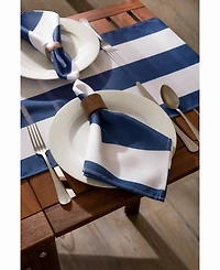 Nautical Blue Cabana Stripe Outdoor Table Runner 14" X 72"