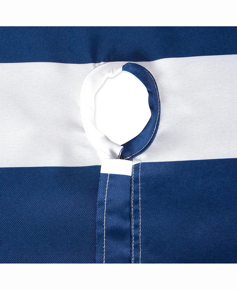 Nautical Blue Cabana Stripe Outdoor Table cloth with Zipper 60" Round