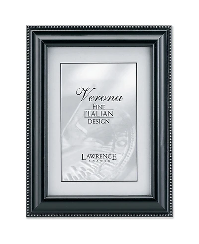 Lawrence Frames Black Wood Picture Frame - Silver Bead Design - 8" x 10"