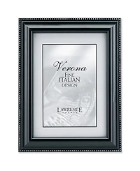 Lawrence Frames Black Wood Picture Frame - Silver Bead Design - 8" x 10"
