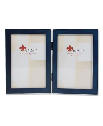 Lawrence Frames Hinged Double Blue Wood Picture Frame - Gallery Collection