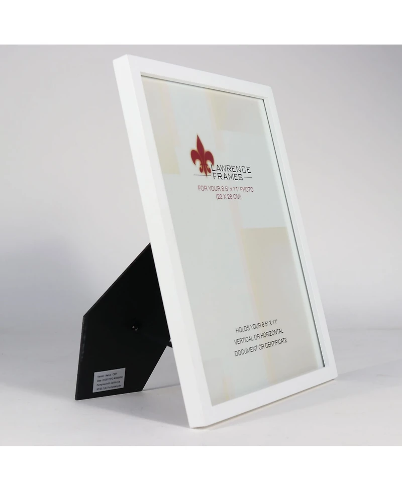 Lawrence Frames White Wood Certificate Picture Frame - Gallery Collection - 8.5" x 11"