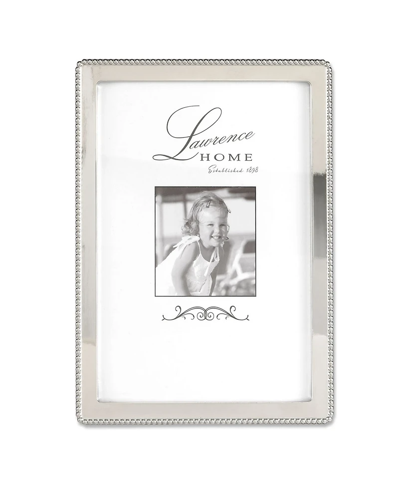 Lawrence Frames Silver Metal Picture Frame with Delicate Outer Border Of Beads