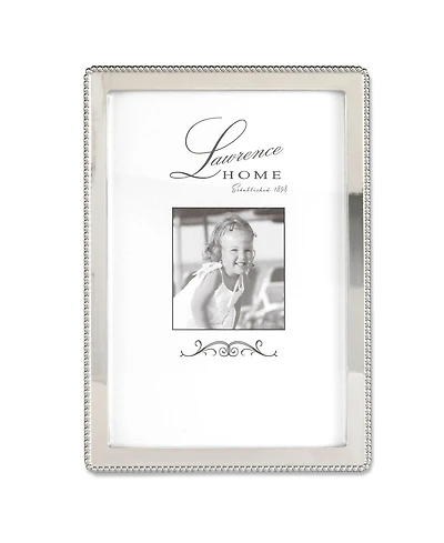 Lawrence Frames Silver Metal Picture Frame with Delicate Outer Border Of Beads
