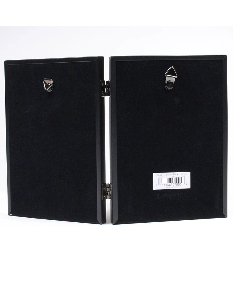 Lawrence Frames Hinged Double Simply Black Picture Frame - 5" x 7"