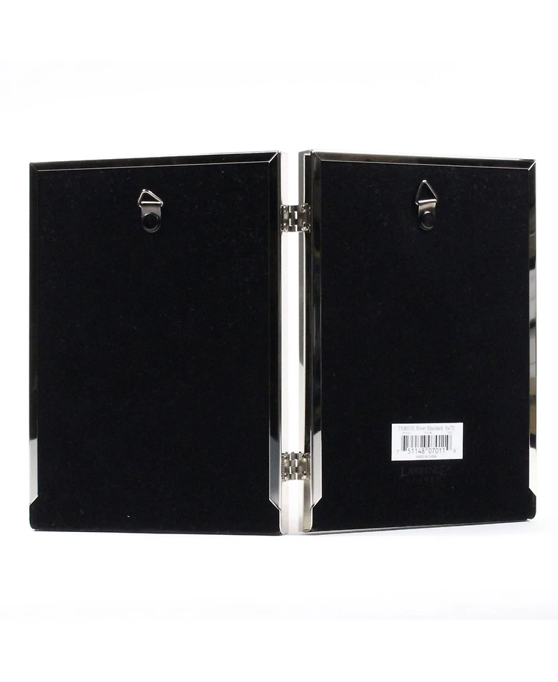 Lawrence Frames Hinged Double Silver Standard Metal Picture Frame