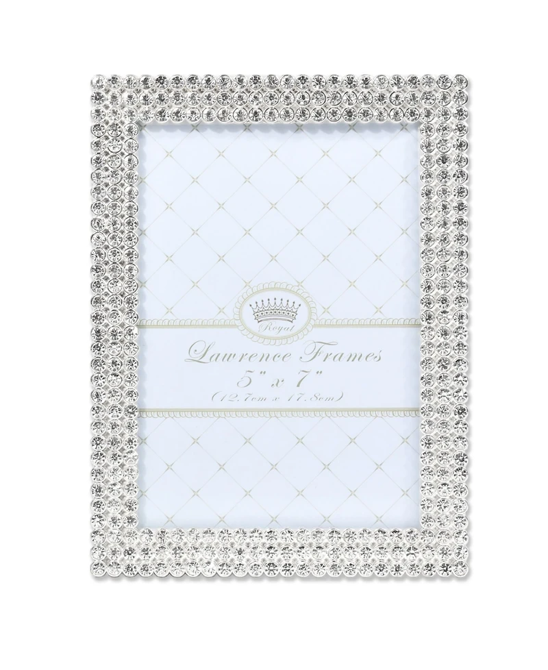 Lawrence Frames Juliet Silver Metal Frame with Crystals - 5" x 7"