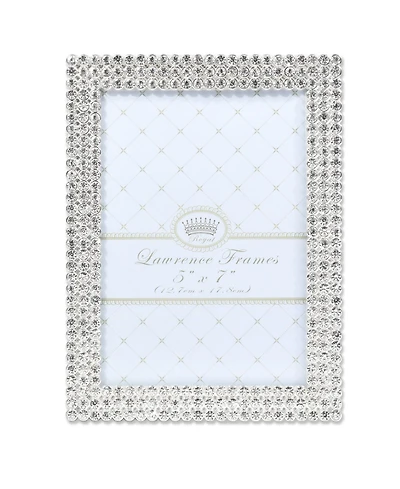 Lawrence Frames Juliet Silver Metal Frame with Crystals - 5" x 7"