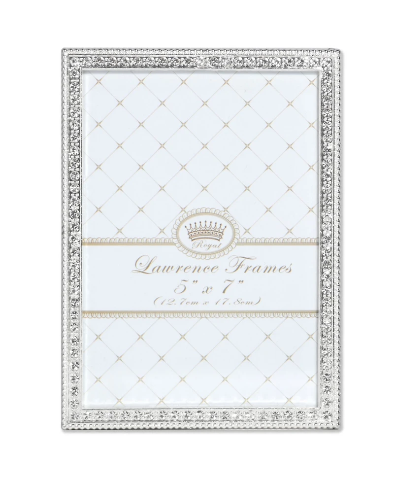 Lawrence Frames Sarah Silver Metal Frame with Crystal - 5" x 7"