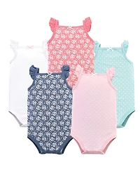 Hudson Baby Girls Soft Cotton Sleeveless Onesies