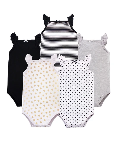 Hudson Baby Girls Soft Cotton Sleeveless Onesies
