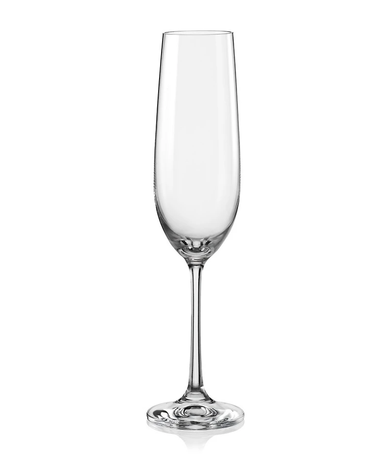 Red Vanilla Viola Fluted Champagne Glass 6.5 Oz, Set of 12
