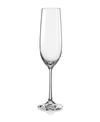 Red Vanilla Viola Fluted Champagne Glass 6.5 Oz, Set of 12
