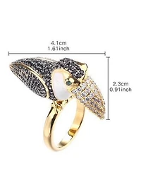 Noir Tucan Ring With Cubic Zirconia Stones