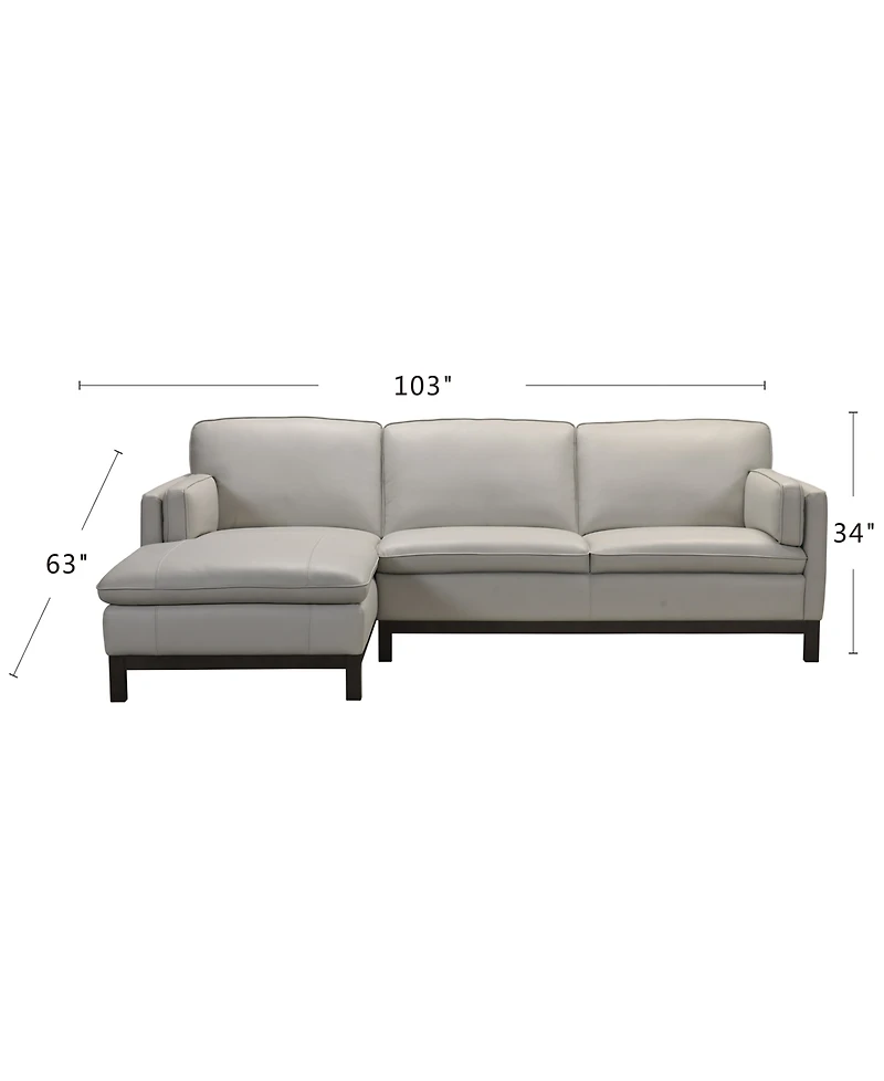 Closeout! Virton 2-Pc. Leather Chaise Sectional Sofa, Created for Macy's