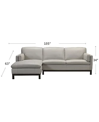 Closeout! Virton 2-Pc. Leather Chaise Sectional Sofa, Created for Macy's