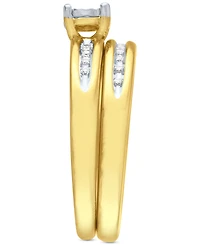 Diamond Bridal Set (1/10 ct. t.w.) in 14k Gold Over Sterling Silver