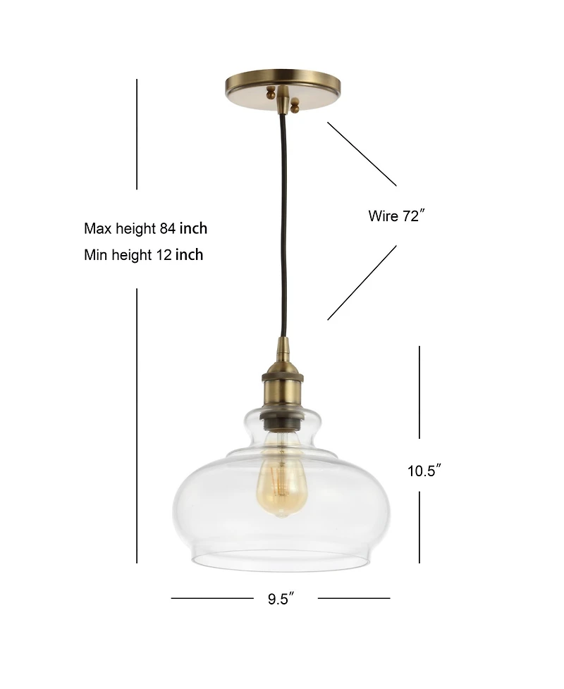 Jonathan Y Wyatt 9.5" Adjustable Drop Pharmacy Led Pendant