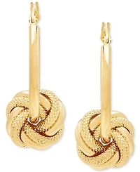Italian Gold Love Knot Drop Earrings in 14k Gold