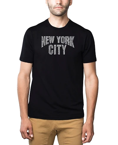 La Pop Art Mens Premium Blend Word T-Shirt - New York City Neighborhoods