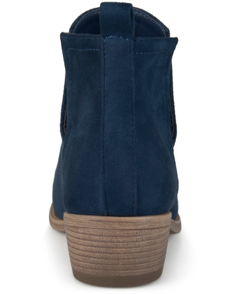 Journee Collection Women's Rimi Notched Ankle Stacked Heel Booties