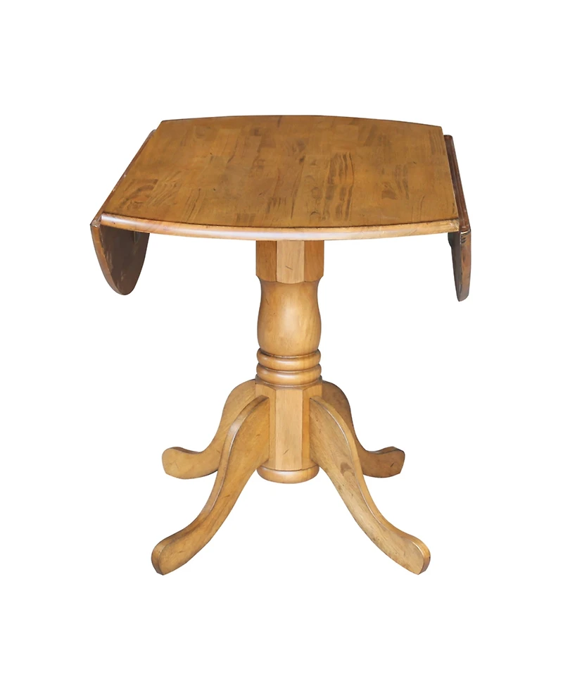 International Concepts 42" Round Dual Drop Leaf Pedestal Table