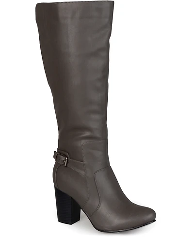 Journee Collection Women's Carver Wide Calf Block Heel Knee High Boots