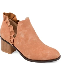 Journee Collection Women's Lennie Ruffle Detail Stacked Block Heel Booties