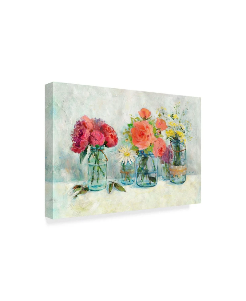 Marietta Cohen Art And Design 'Flowers In Mason Jars' Canvas Art - 24" x 16"