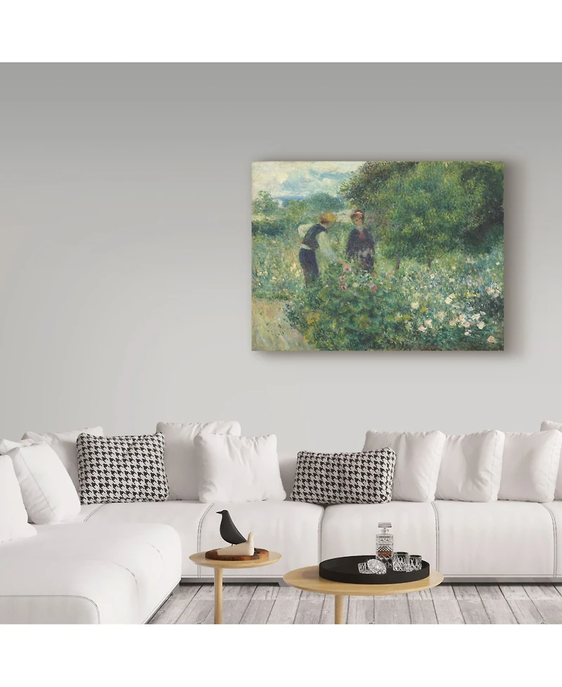 Pierre Auguste Renoir 'Picking Flowers' Canvas Art - 24" x 18"