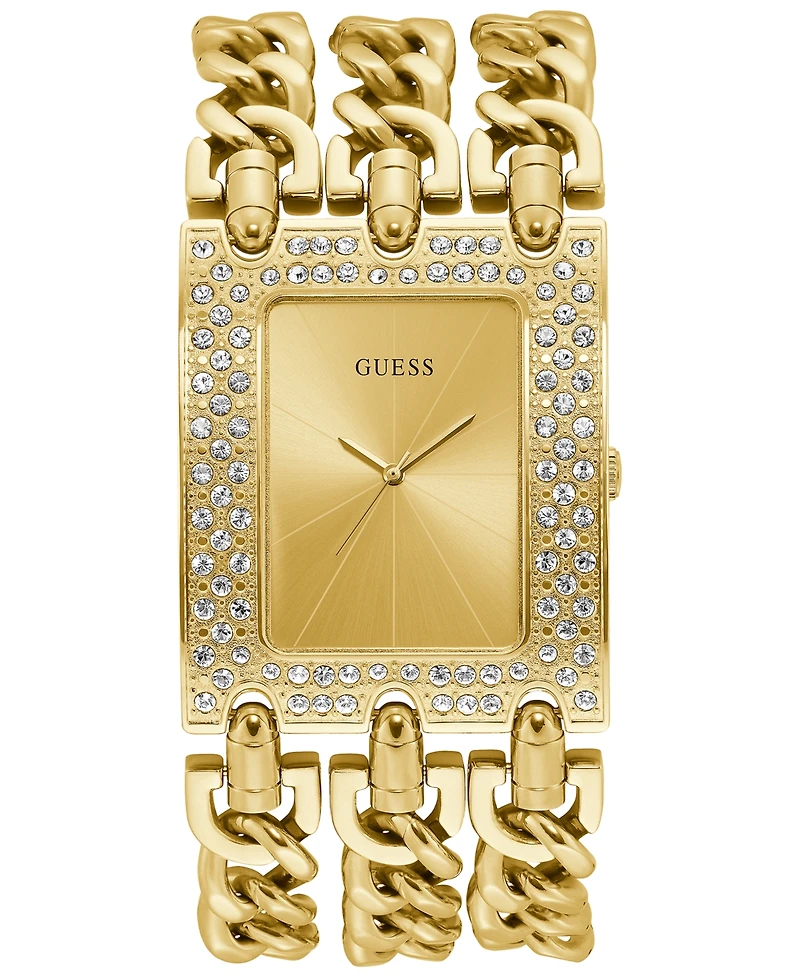 Guess Gold-Tone Stainless Steel Chain Bracelet Watch 39x47mm