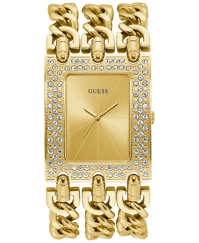 Guess Gold-Tone Stainless Steel Chain Bracelet Watch 39x47mm
