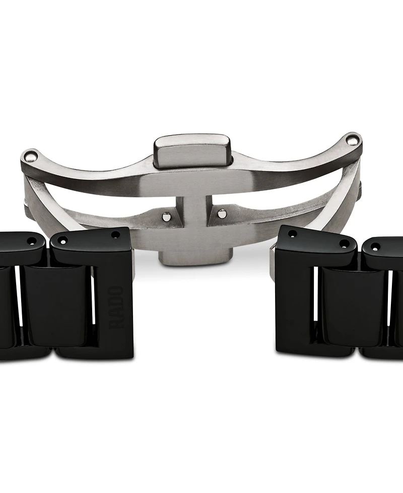Rado Unisex Swiss Automatic True Black Diamond Accent Ceramic Bracelet Watch 40mm R27056712
